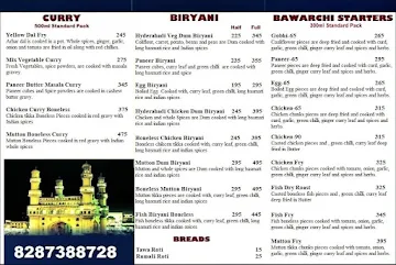 Hyderabadi Blue Bawarchi menu 