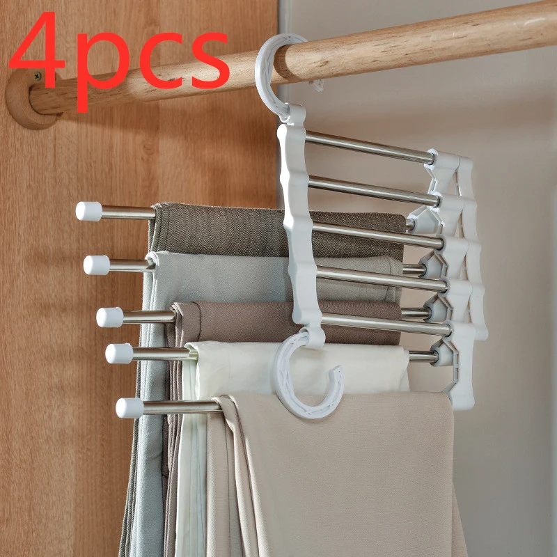 Telescopische Opvouwbare Multifunctionele Broekenrek Broekenhanger Huishouden. Ruimtebesparend, handig voor je kledingkast
