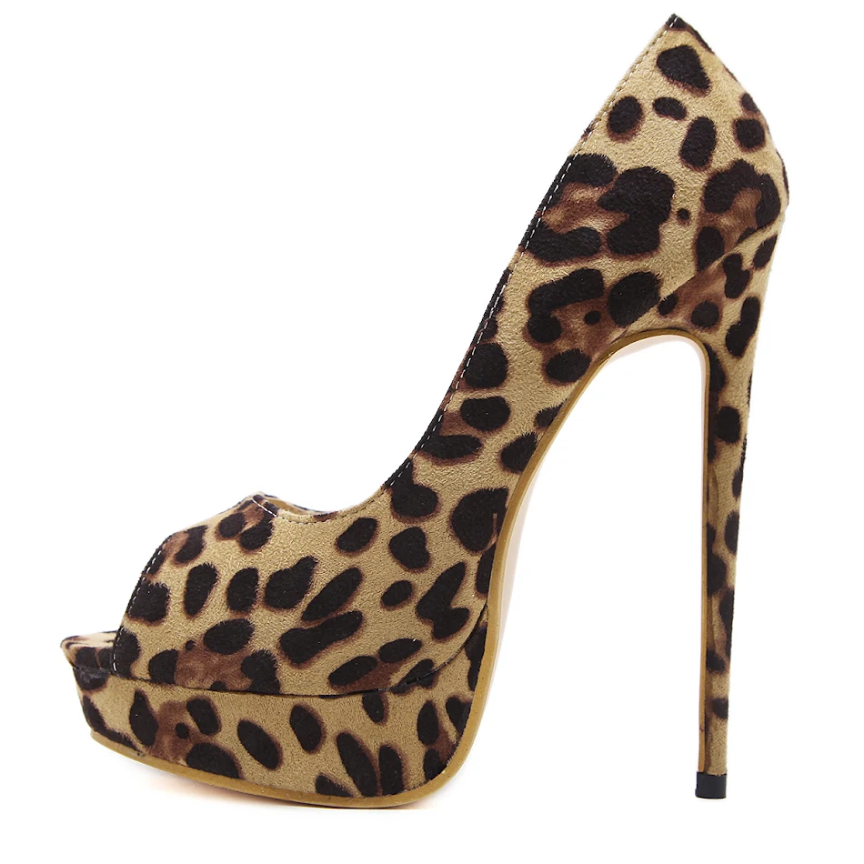 Zapatos de tacón alto con estampado de leopardo y punta de pez ideales para mujeres elegantes, cómodos y llamativos para cualquier ocasión.