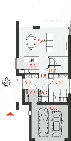 Idealny M2 - Rzut parteru