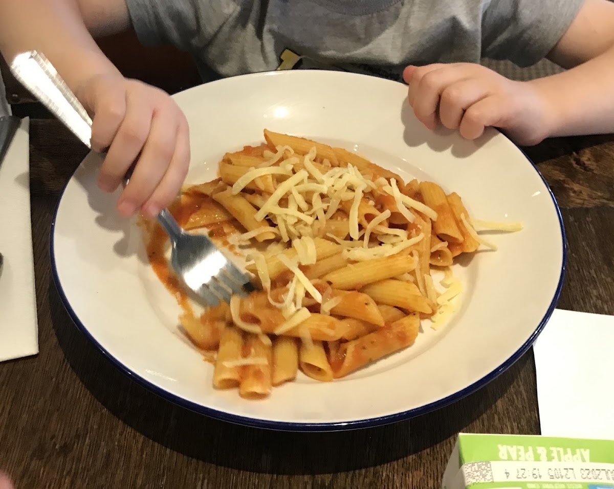 Cheese & Tomato Pasta on children's menu