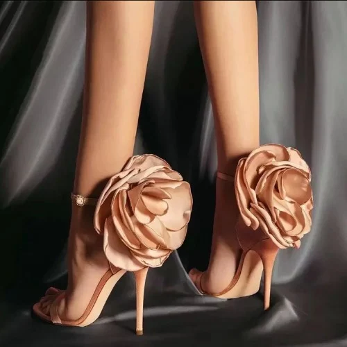 Title 5, Zapatos de mujer de satén con tacón de aguja y ...