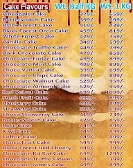 The Cake Man menu 1