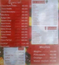 Choco Fudge menu 1