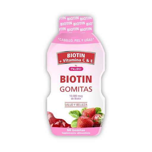 Suplemento 60 Gomitas de Biotina Vitaminas para Crecimiento del