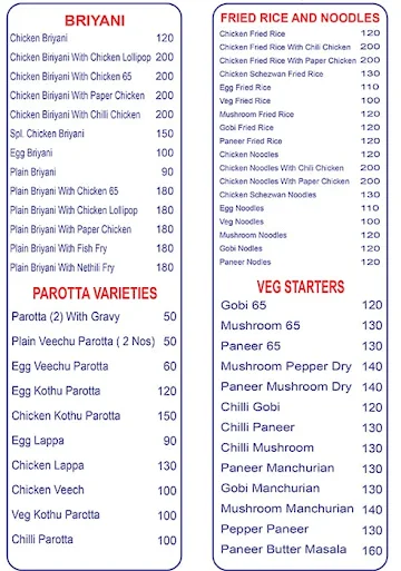 Dosa Corner menu 