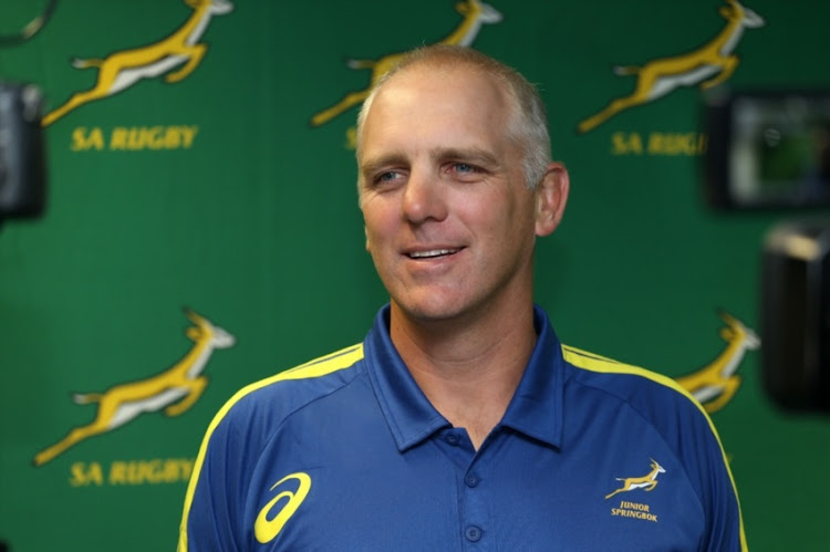 Chean Roux (Coach) during the Junior Springbok Media Opportunity at Markotter Fields, Paul Roos Gymnasium on March 08, 2018 in Stellenbosch, South Africa.