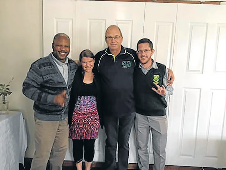 From left, Phumie Jemane, a pastor to the deaf in Mdantsane; Mercia van der Merwe; national director of Deafblind SA Philip Dobson; and Tim Stones attended a meeting led by Dobson in East London in September. They will now take the lead in assisting Deafblind SA to launch an Eastern Cape branch.