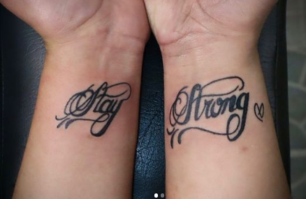 Stylish Stay Strong Word Tattoo