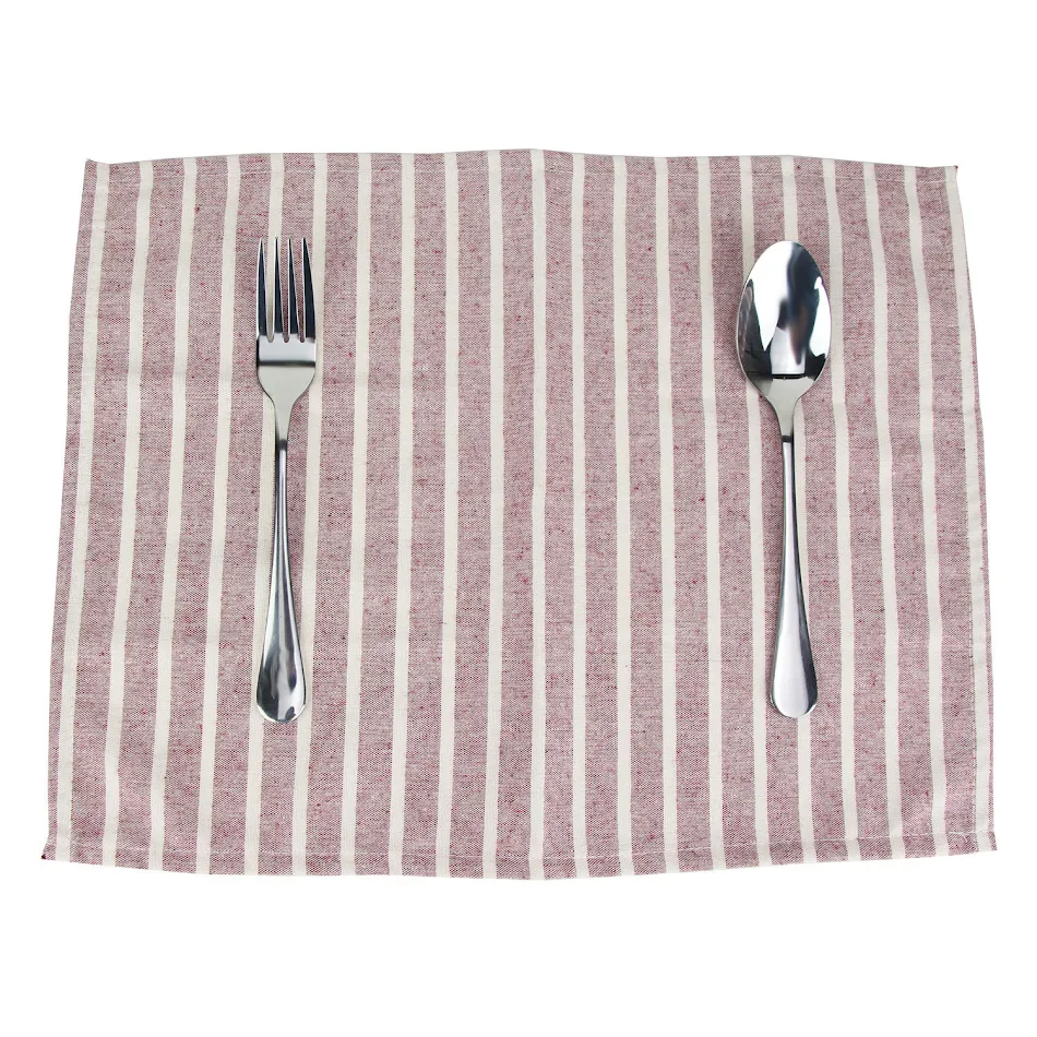 Wide Striped Polyester Cotton Napkin, Japanese Style Student Placemat, Heat Proof Mat. Perfect for dining tables and eve