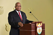 Jacob Zuma pauses during his televised address on Wednesday February 2018 when he resigned as head of state.