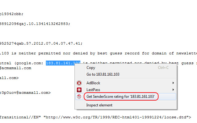 SenderScore Rating chrome extension