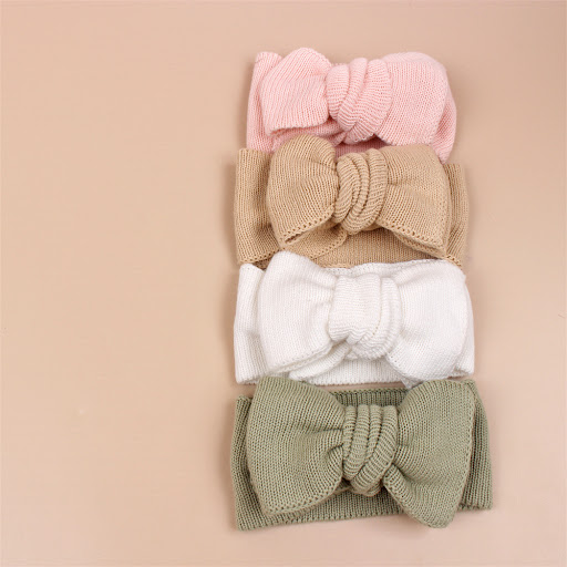Title 1, Infant Cotton Thread Double Layer Bow Hair Band...