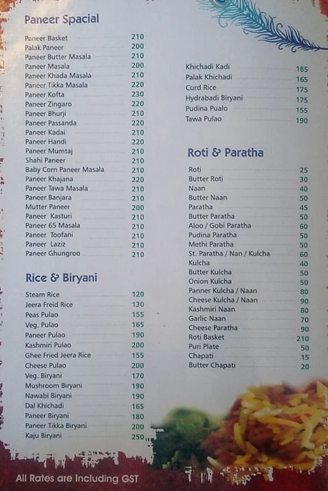 Murli Pure Veg menu 