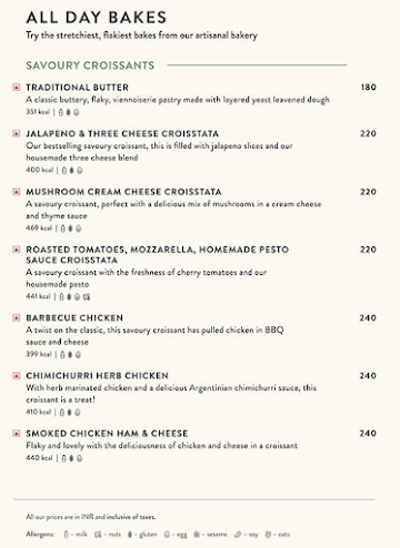 Suchali's Artisan Bakehouse menu 