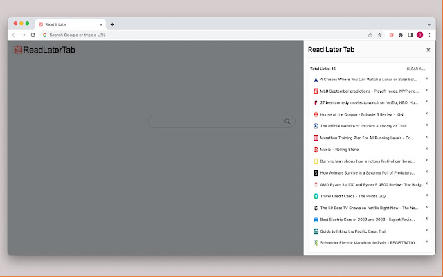 Read It Later New Tab chrome extension