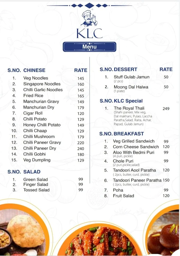 KLC menu 