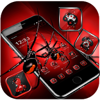 Red Dark Black Spider Launcher Theme ️️