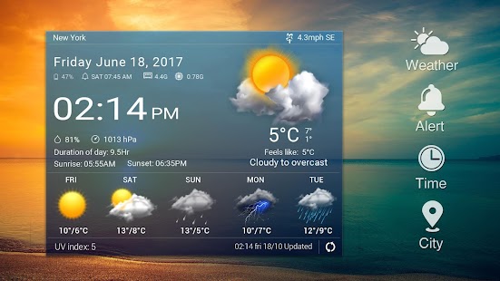 Material design weather widget