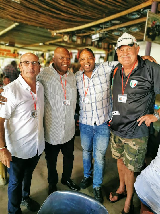 From left to right: Bennie Nortman, Dingaan Thobela, Jan Bergman and Bennie Knoetze together at the Boxing Legends United launch.