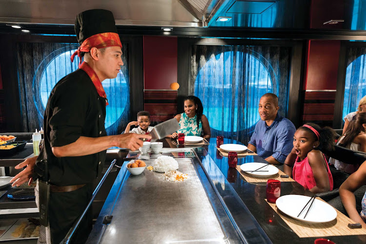 Watch chefs prepare sushi and other Japanese fare at Izumi on Harmony of the Seas. 