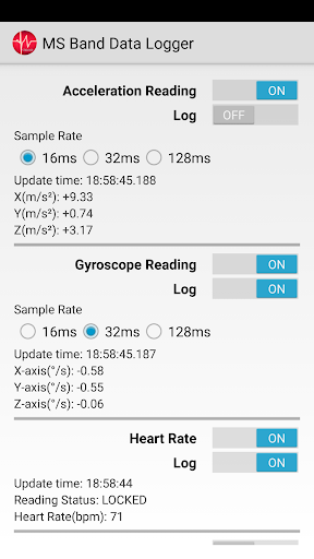 Data Log for Microsoft Band