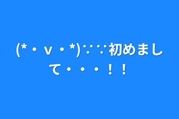 (*・ｖ・*)∵∵初めまして・・・！！