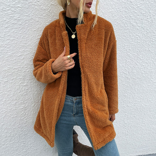Title 6, Solid Color Lapel Double-sided Velvet Large Slo...