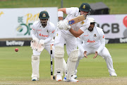 Sarel Erwee bats in the Proteas' second innings on day 3 of the second Test against Bangladesh at St George's Park in Gqeberha on April 10 2022.