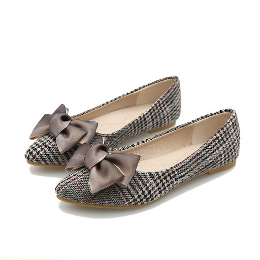 Title 4, Womens Flat Ballet Shoes Bow Pointed Toe Slip O...