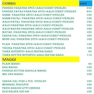 The Paratha Cafe menu 1