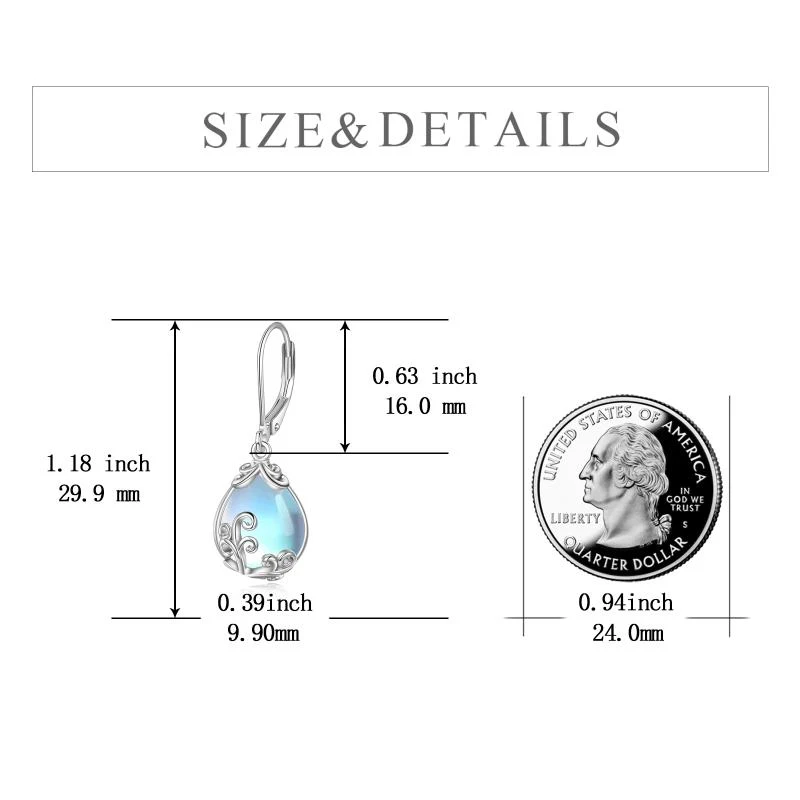 Boucles d'oreilles pendantes goutte d'eau en filigrane, fermoir à levier, cadeaux pour femmes, un bijou élégant et raffiné.
