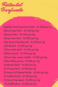 Ratanlal Barfiwala menu 2