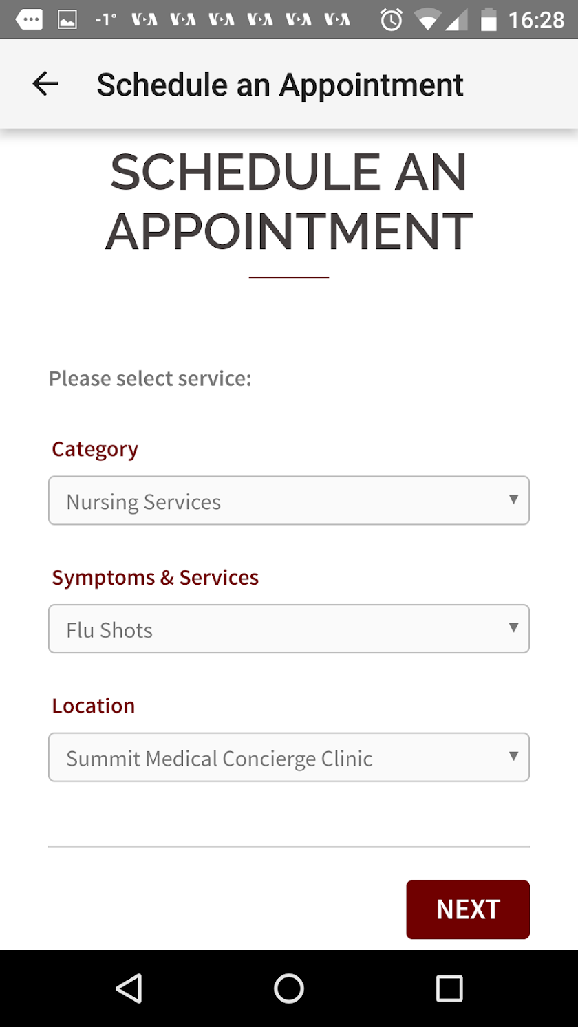Summit Medical Consierge Screen 2