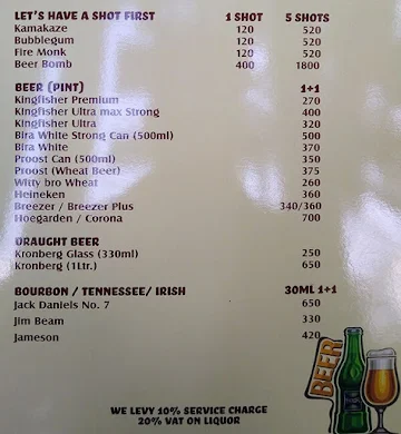 Cafe Hawkers menu 