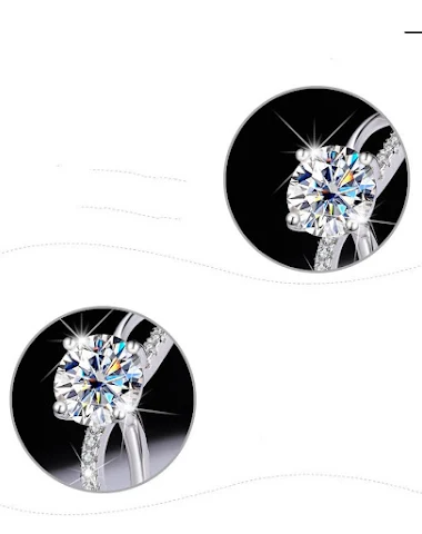 Echte Moissaniet Ring in Sterling Z - 1