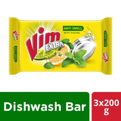 Vim Dishwash Anti Smell Pudina Bar 5X200 Gm