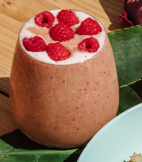 Berry smoothie anyone? Our smoothies are made with Coconut yoghurt, British fruit and berries and oat milk.