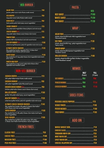 Burgers & co. menu 