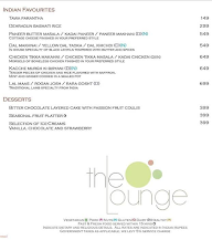 The Lounge menu 6