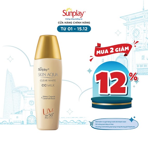 Sữa Chống Nắng Tạo Nền Sunplay Skin Aqua Clear White Cc Milk 25G