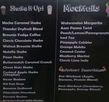 Fruitozaa menu 