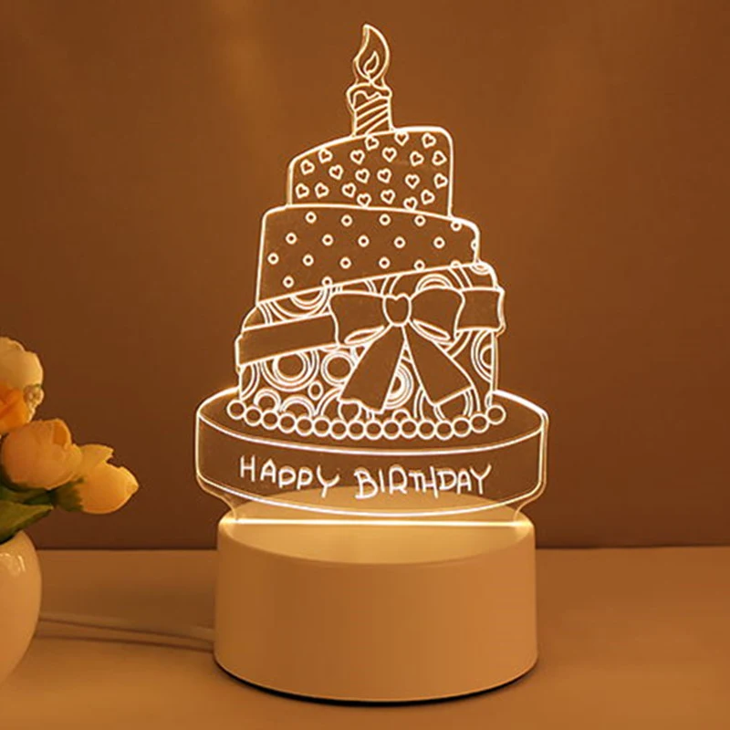 Title 3, Lampe 3D Acrylique LED USB Veilleuse Néon Décor...