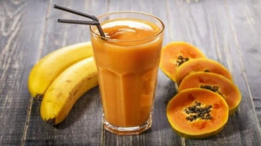 Papaya Banana Smoothie(Skimmed Milk-Cold)(300ML)