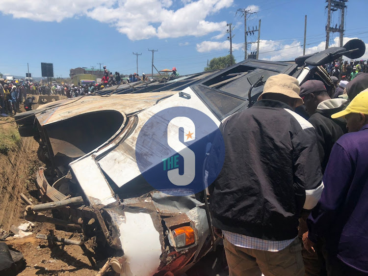 The accident scene along the NaivashaNairobi highway on March 30, 2023