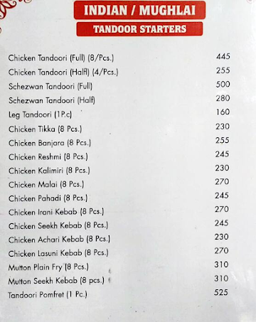 Food King menu 