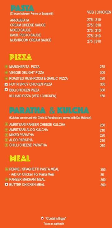 Prithvi Cafe menu 