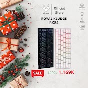 Bàn Phím Cơ Không Dây Royal Kludge Rk84 Hotswap, Led Rgb, Type C, Bluetooth 5.0, Wireless 2.4G, Đen/Trắng