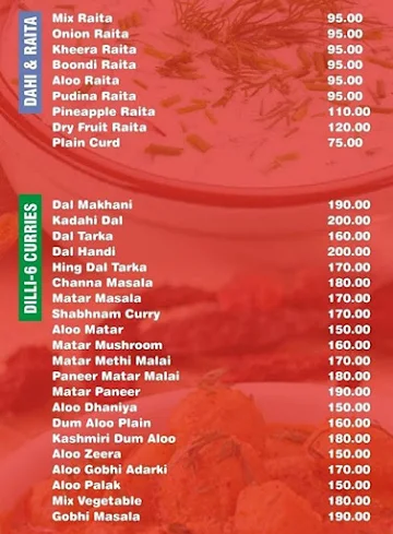 Delhi 6 menu 