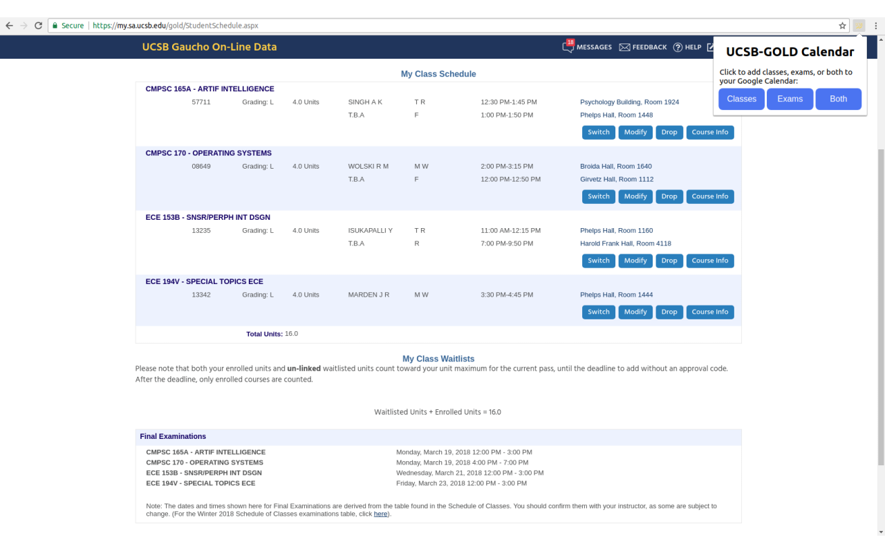 ucsb-gold calendar Preview image 0